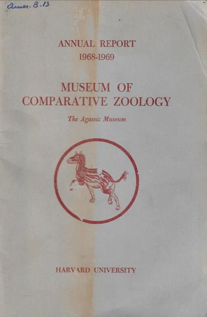 Annual Report Museum Comparative Zoology Anno 1966-1969 - copertina
