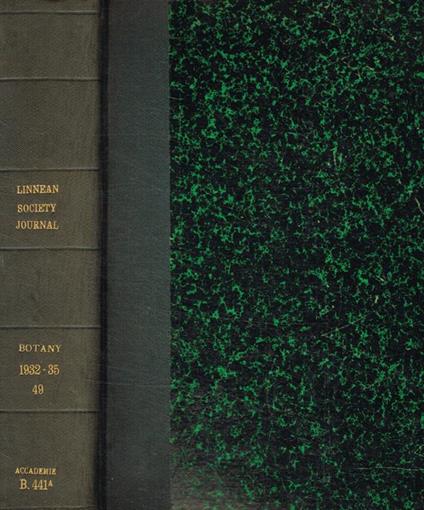 The journal of the linnean society of london. Botany vol. XLIX, 1932-1935 - copertina