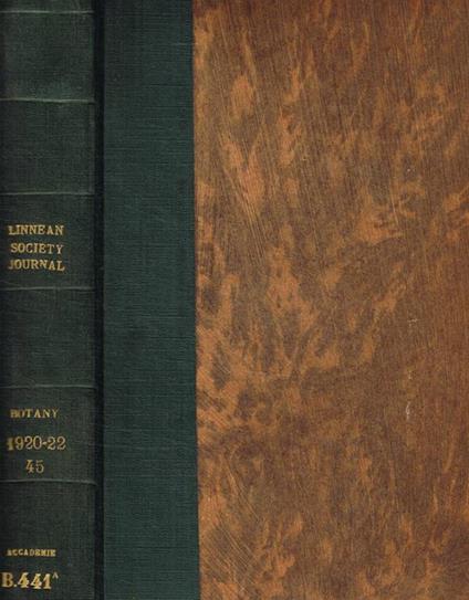 The journal of the linnean society. Vol.XLV, botany, 1920-1922 - copertina