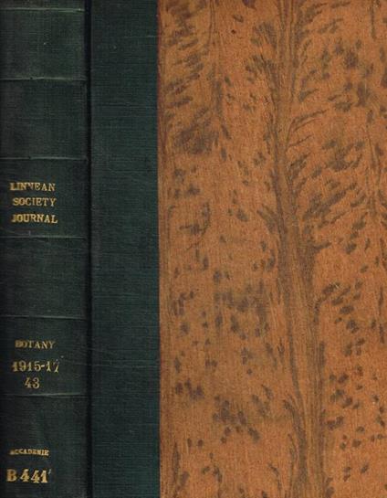 The journal of the linnean society. Botany, vol.XLIII, 1915-17 - copertina