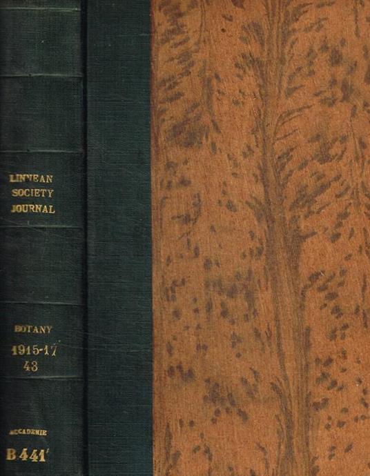 The journal of the linnean society. Botany, vol.XLIII, 1915-17 - copertina