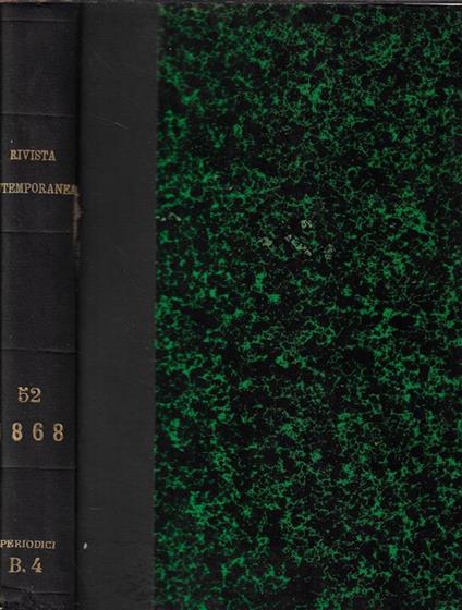 Rivista contemporanea anno 1868 Vol. LII - copertina