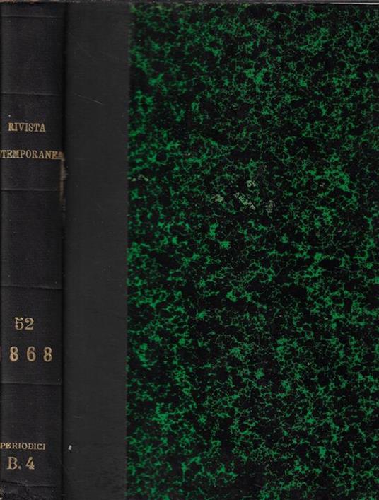 Rivista contemporanea anno 1868 Vol. LII - copertina