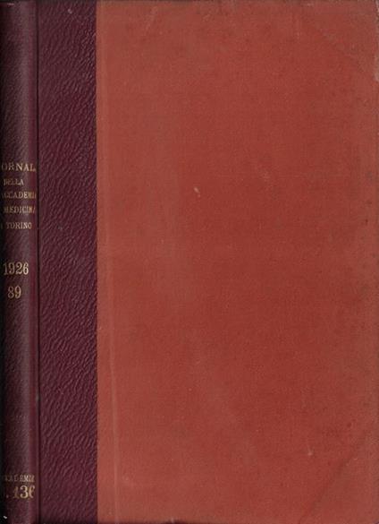 Giornale della R. Accademia di medicina di Torino anno 1926 - copertina