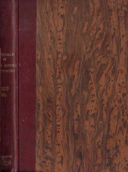 Giornale della R. Accademia di medicina di Torino anno LXXXV 1922 - copertina