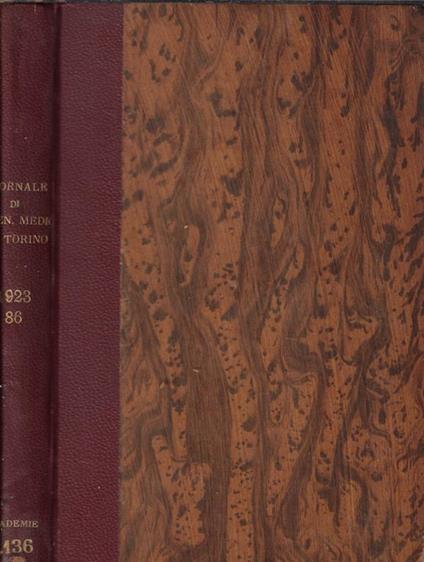 Giornale della R. Accademia di medicina di Torino anno LXXXVI 1923 - copertina