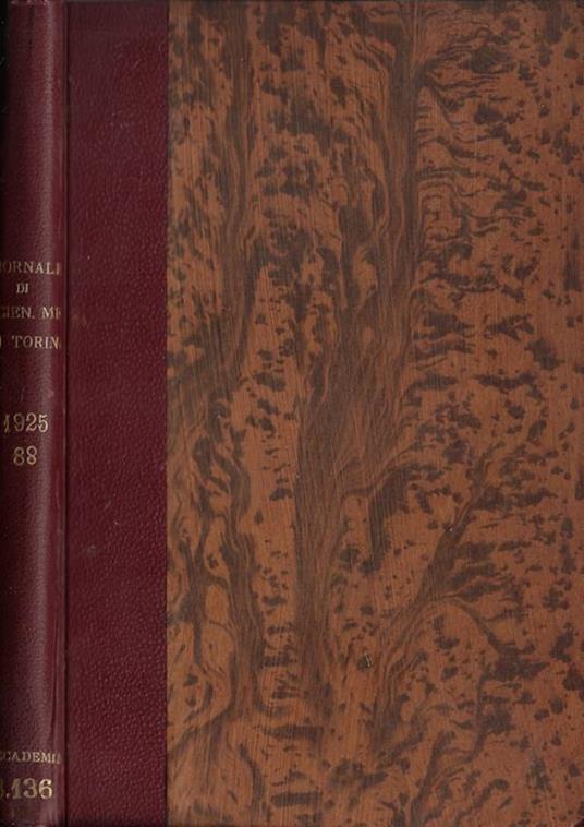 Giornale della R. Accademia di medicina di Torino anno LXXXVIII 1925 - copertina