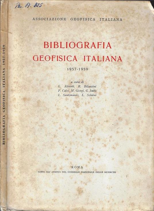 Bibliografia geofisica italiana 1957-1959 - copertina