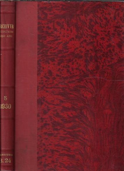 Archivum Latinitatis Medii Aevi Anno 1930 Tomo V - copertina