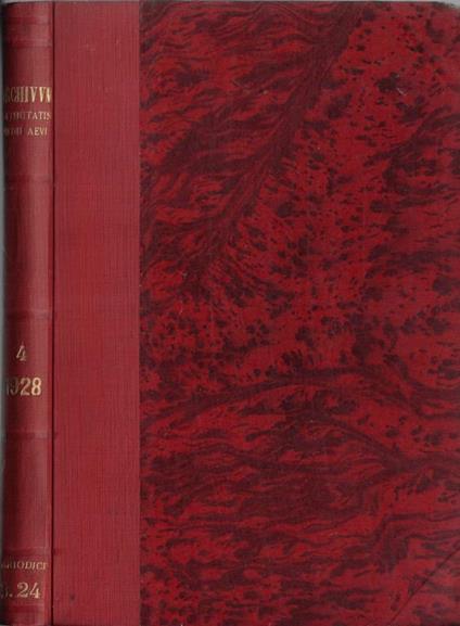 Archivum Latinitatis Medii Aevi Anno 1928 Tomo IV - copertina