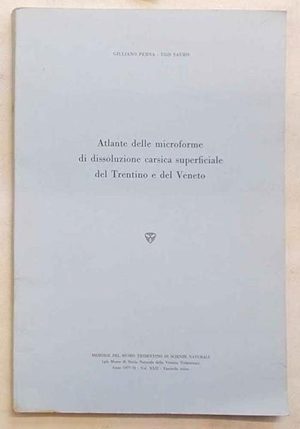 Atlante delle microforme di dissoluzione carsica superficiale del Trentino e del Veneto - Giuliano Perna - copertina