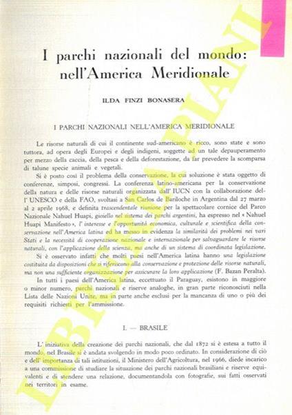 I parchi nazionali del mondo: nell'America Meridionale - copertina