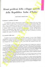 Alcuni problemi dello sviluppo agricolo della Repubblica Araba d'Egitto