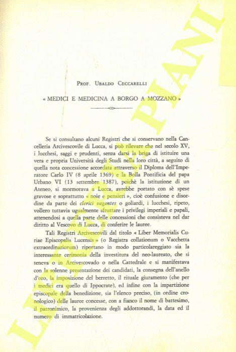 Medici e medicina a Borgo a Mozzano