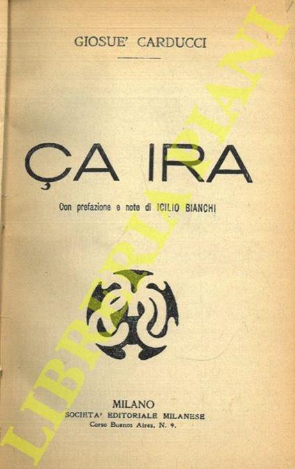 Ca ira, con pref. e note di I. Bianchi - copertina