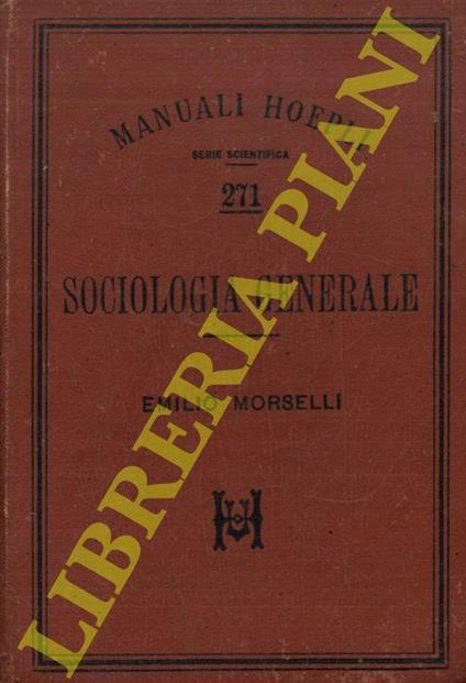 Elementi di sociologia generale - Emilio Morselli - copertina