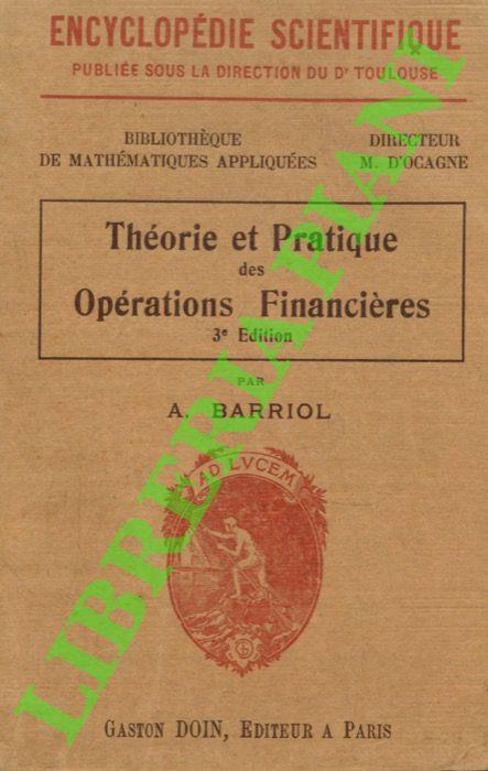 Théorie et Pratique des Opérations Financières - copertina