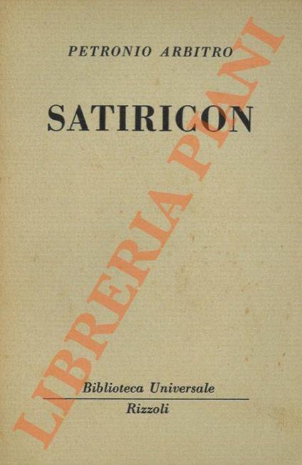Satiricon - Arbitro Petronio - copertina