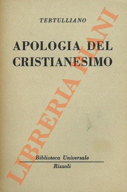 Apologia del Cristianesimo - Quinto S. Tertulliano - copertina