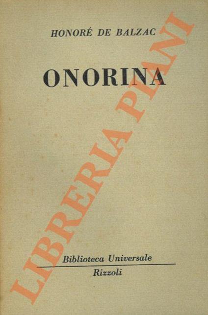 Onorina - Honoré de Balzac - copertina