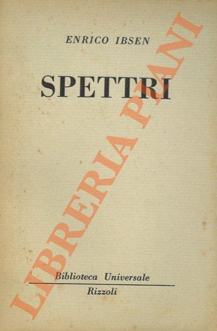 Spettri - Henrik Ibsen - copertina
