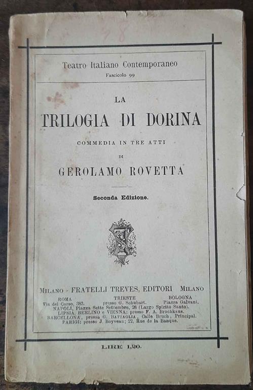 La trilogia di Dorina. Commedia in tre atti - Gerolamo Rovetta - copertina