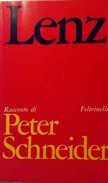 Lenz - Peter Schneider - copertina