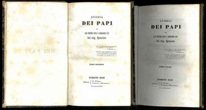 Storia dei papi da San Pietro fino a Gregorio XVI - copertina