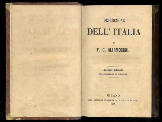 Descrizione dell'Italia. Seconda edizione con correzioni ed aggiunte - copertina