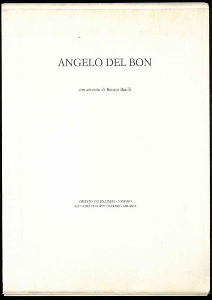 Angelo Del Bon. Con un testo di Renato Barilli - Renato Barilli - copertina