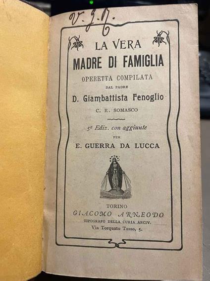 La vera madre di famiglia. 5° edizione con aggiunte per E. Guerra Da Lucca - copertina