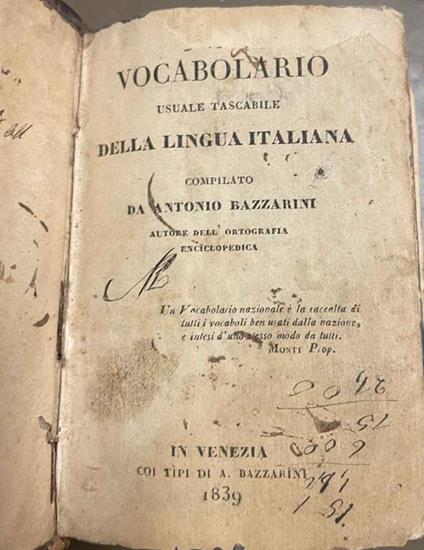 Vocabolario usuale tascabile della lingua italiana - Antonio Lazzarini - copertina