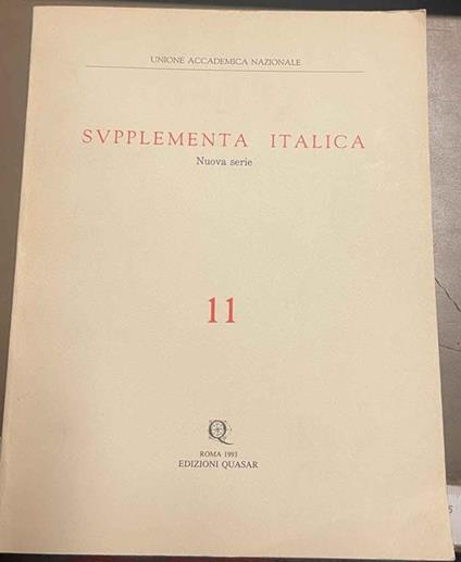 Supplementa Italica. Nuova serie n. 11 - copertina