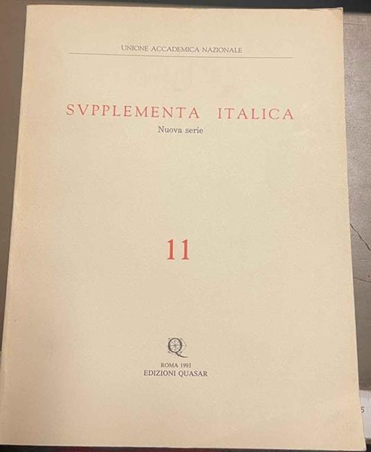 Supplementa Italica. Nuova serie n. 11 - copertina