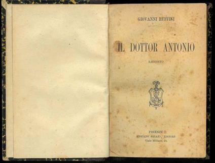 Il Dottor Antonio. Racconto - Giovanni Ruffini - copertina