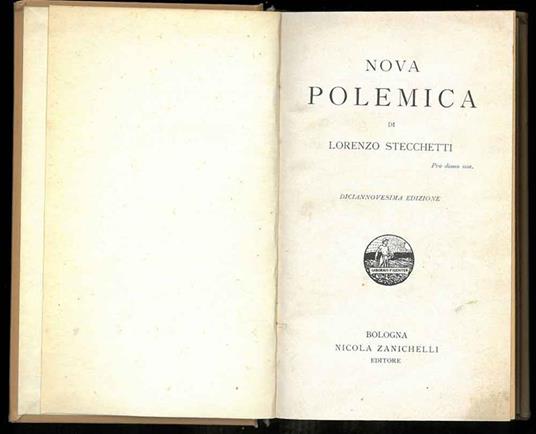 Nova polemica - Lorenzo Stecchetti - copertina