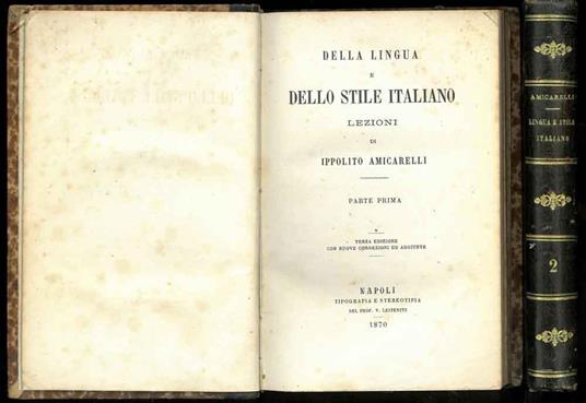 Della lingua e dello stile italiano. Lezioni. Opera completa in 2 volumi - Ippolito Pindemonte - copertina
