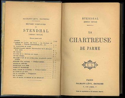 La Chartreuse de Parme - Stendhal - copertina