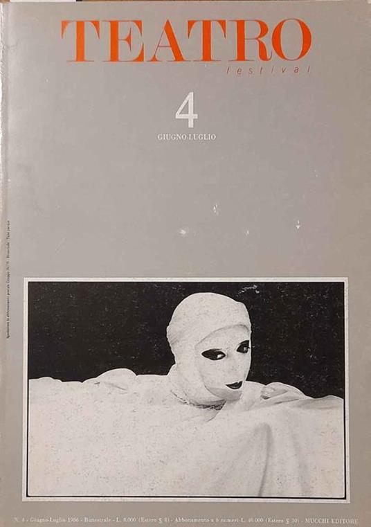 Teatro Festival. N. 4, giugno-luglio 1986 - copertina
