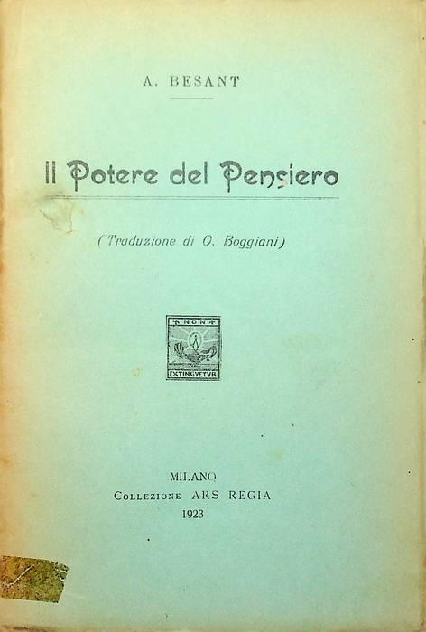 Il potere del pensiero - Annie Besant - copertina