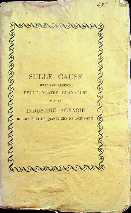 Sulle cause dell'avvilimento delle nostre granaglie e sulle industrie agrarie riparatrici dei danni che ne derivano opera postuma del conte Dandolo - Vincenzo Dandolo - copertina