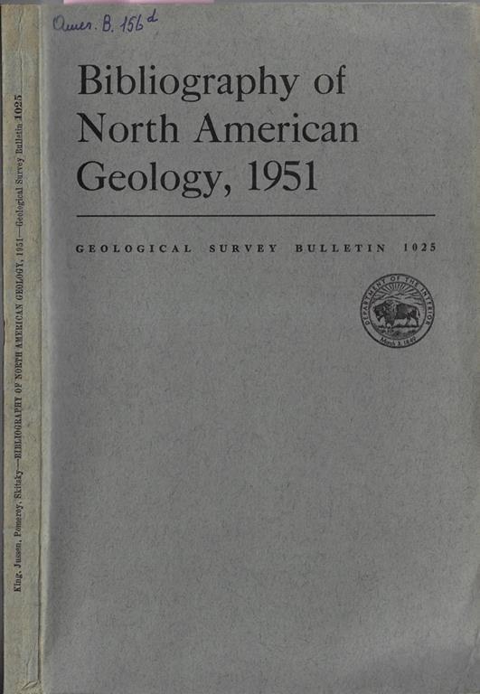 Bibliography of North American Geology, 1951 - copertina