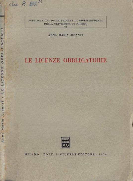 Le licenze obbligatorie - copertina