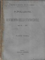Popolazione. Movimento dello Stato civile anno XXI 1877