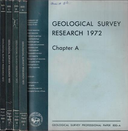 Geological Survey Research 1972 A-B-C-D - copertina