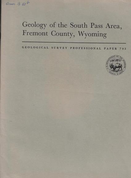 Geology of the South Pass Area, Fremont Country, Wyoming - copertina