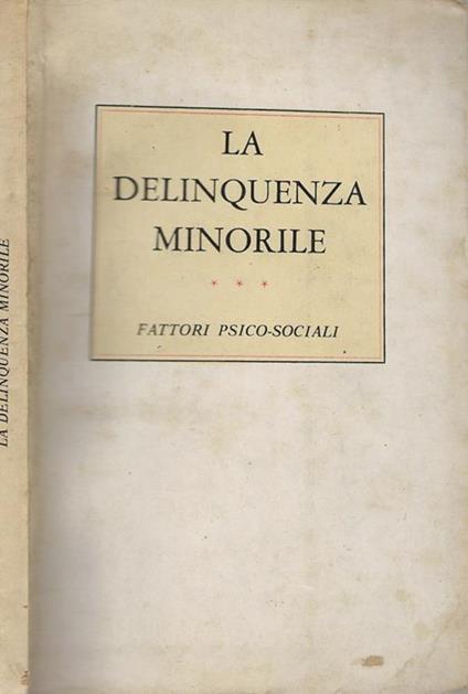 La delinquenza minorile - copertina