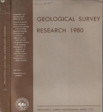 Geological Survey Research 1980 - copertina