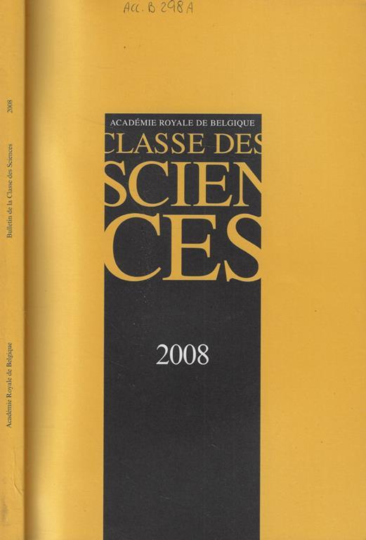 Bulletin de la Classe des Sciences Tomo XIX Anno 2008 - copertina