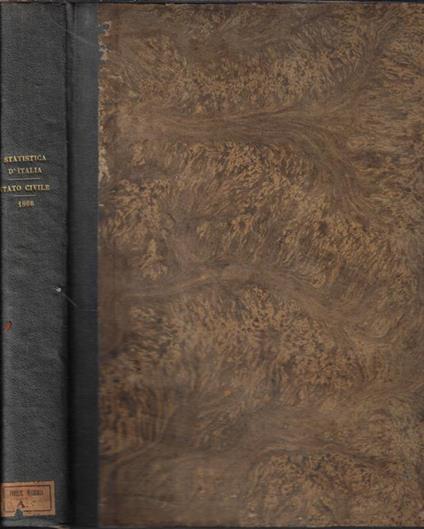 Statistica del regno d'Italia popolazione movimento dello stato civile nell'anno 1866 - copertina